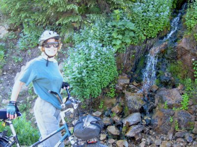 Terry next to some snow melt.